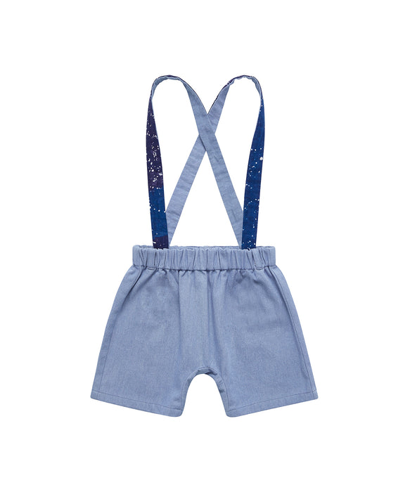 Finnery Dungarees Shorts - Light Wash