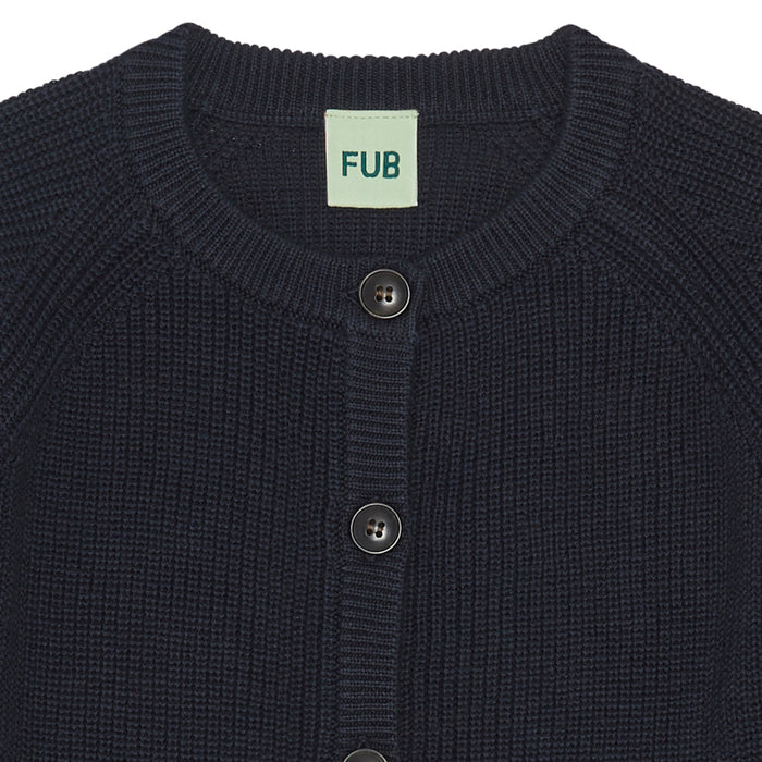 FUB Rib Cardigan - Navy