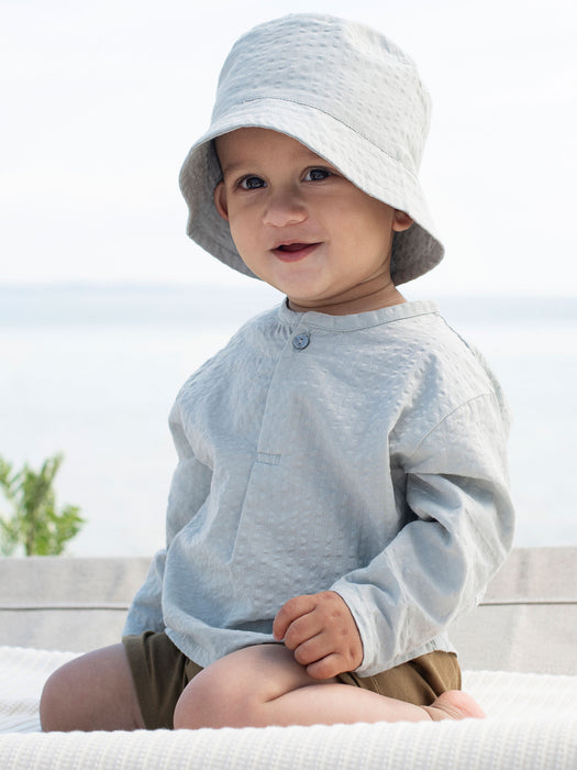 Serendipity Seersucker Bucket Hat - Pale Blue