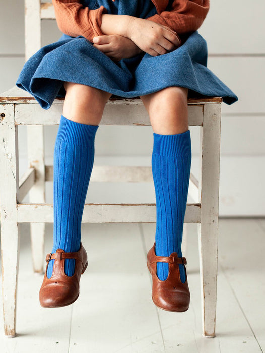 Collégien Ribbed Knee Socks - Cobalt