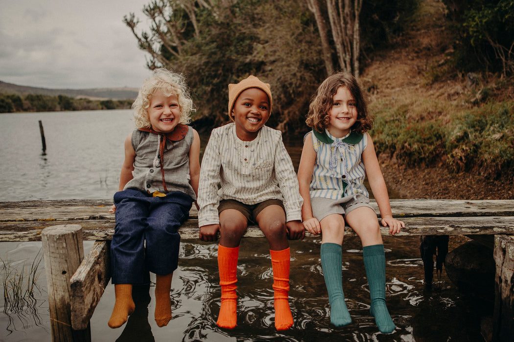 Collégien Ribbed Knee Socks - Deep Sea Green