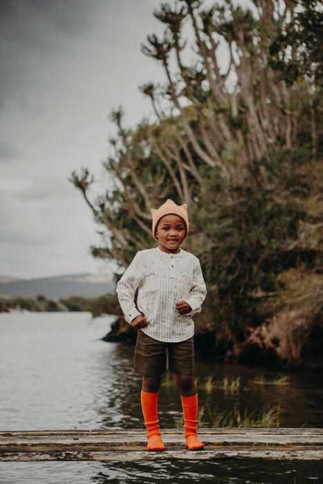 Collégien Ribbed Knee Socks - Orange